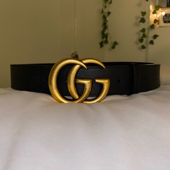 Gucci Accessories - GUCCI BELT WIDE LEATHER BELT WITH DOUBLE G BUCKLE